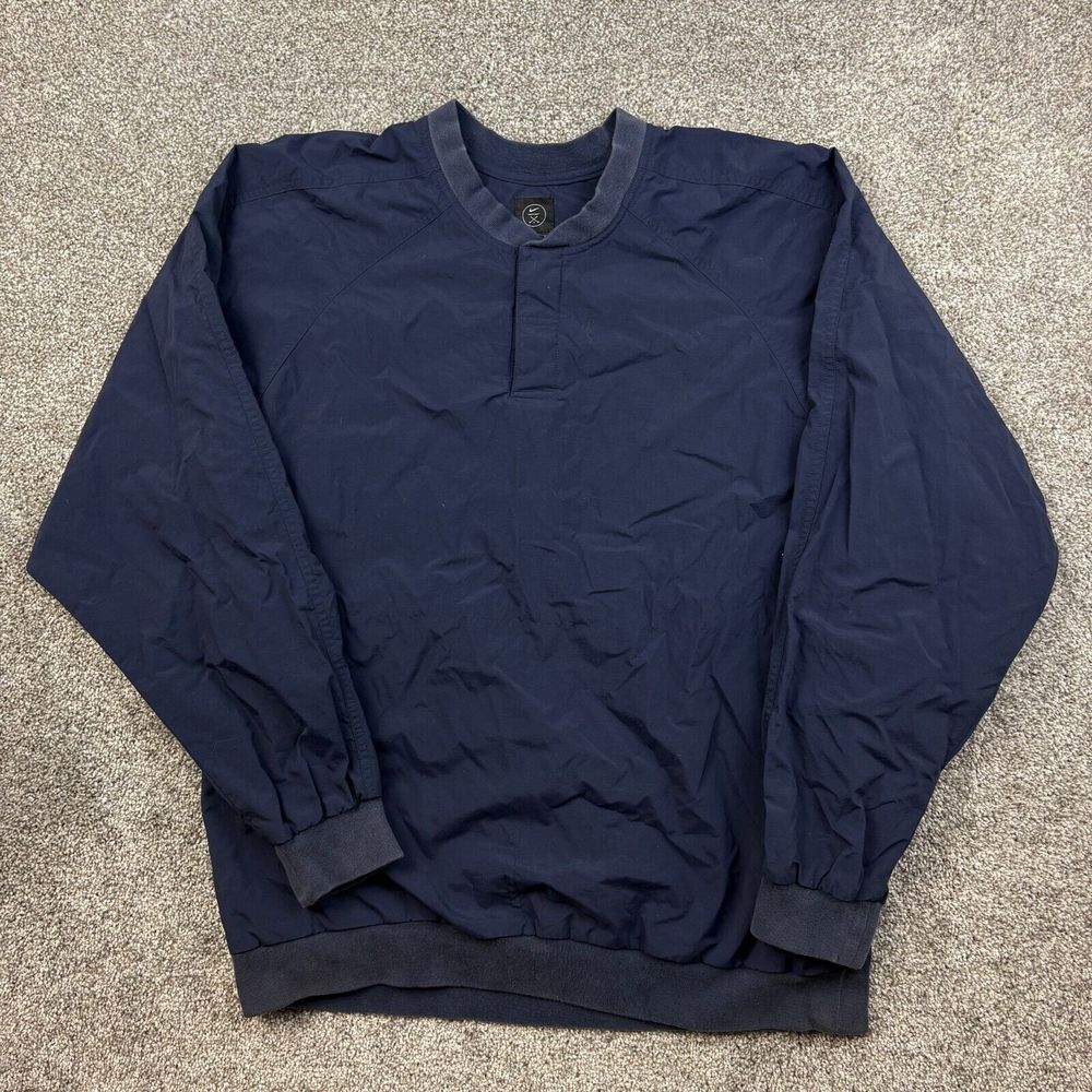 Vintage Nike Golf Windbreaker Jacket Mens Large Navy Blue V Neck Pullover